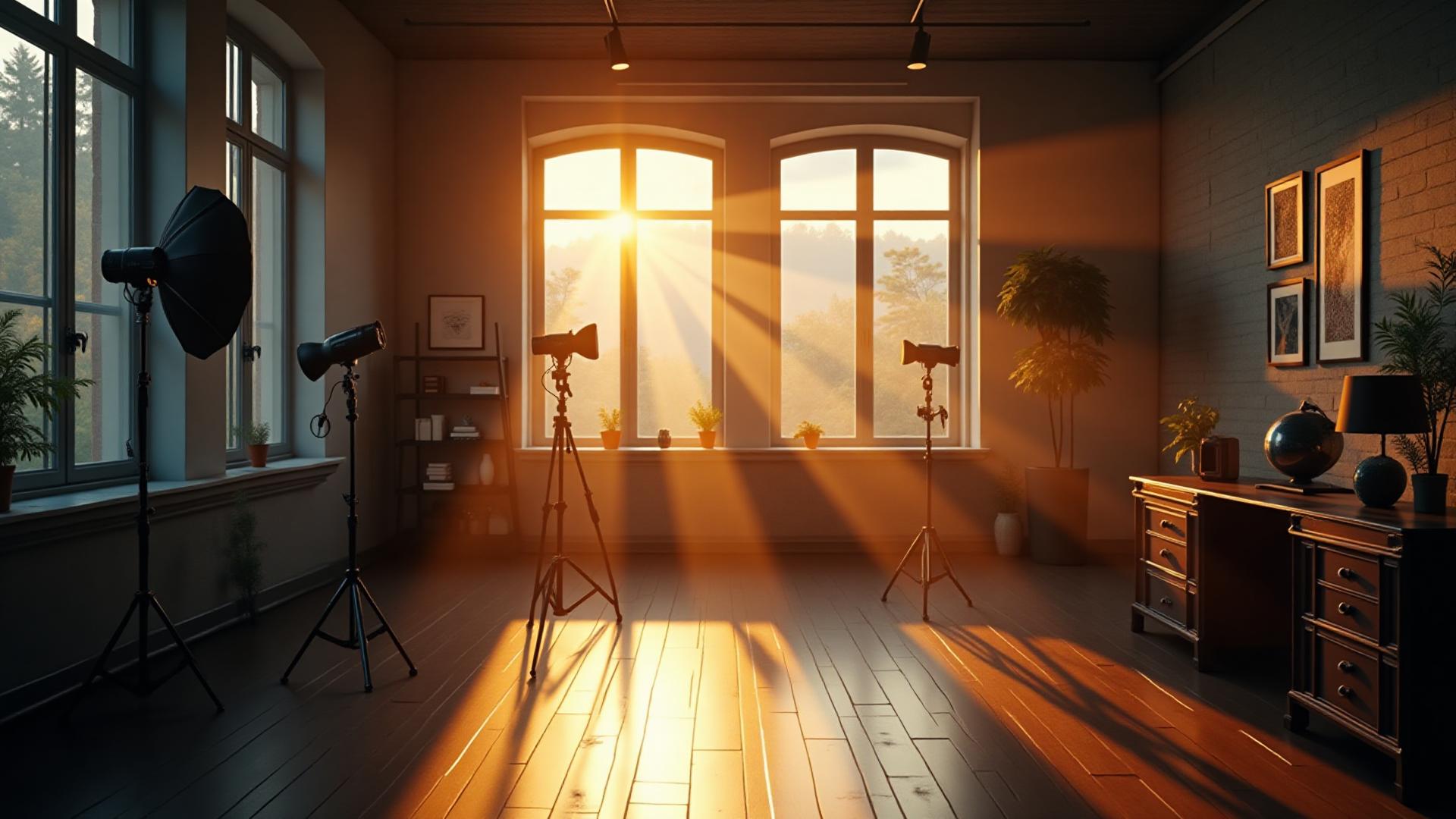 Creative studio with professional photography equipment